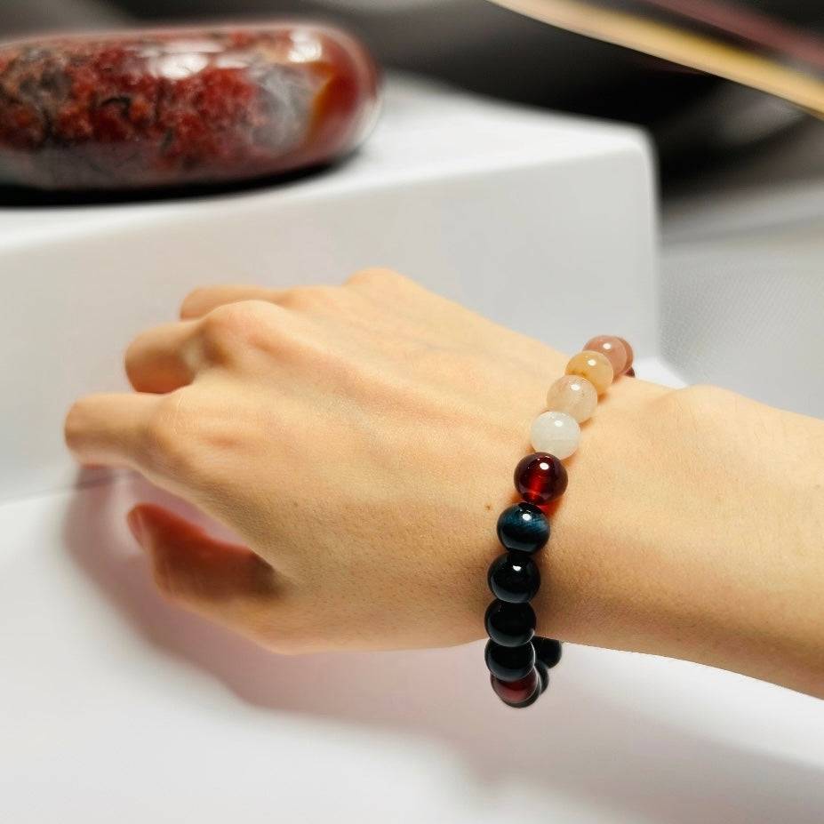 Twilight Guardian – Obsidian · Rabbit Hair Quartz · Garnet