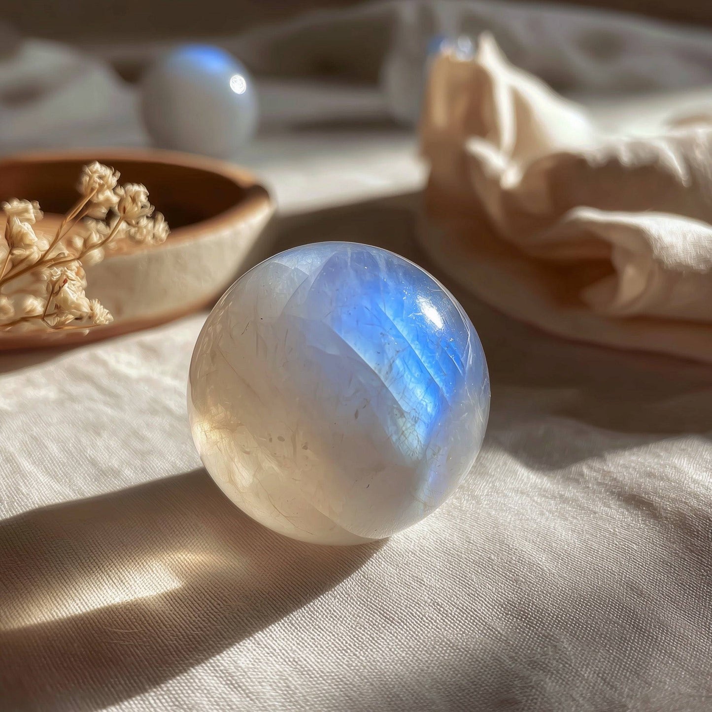 Moonstone Crystal Sphere Intuition · Feminine Energy · Emotional Balance