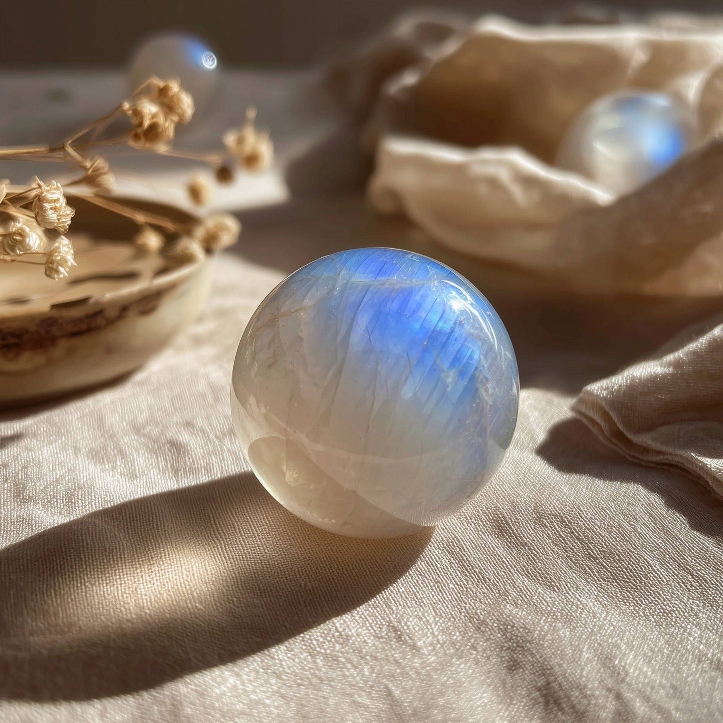 Moonstone Crystal Sphere Intuition · Feminine Energy · Emotional Balance