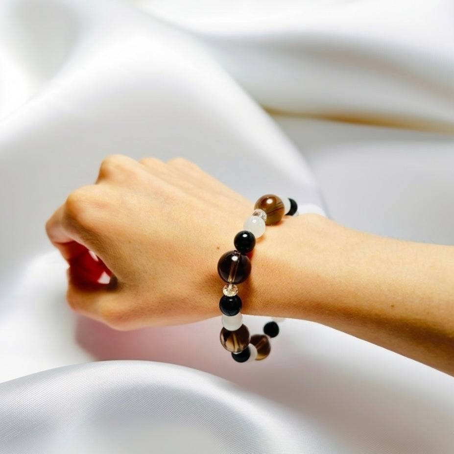 Ethereal Balance – Obsidian · Clear Quartz · Smoky Quartz · Moonstone