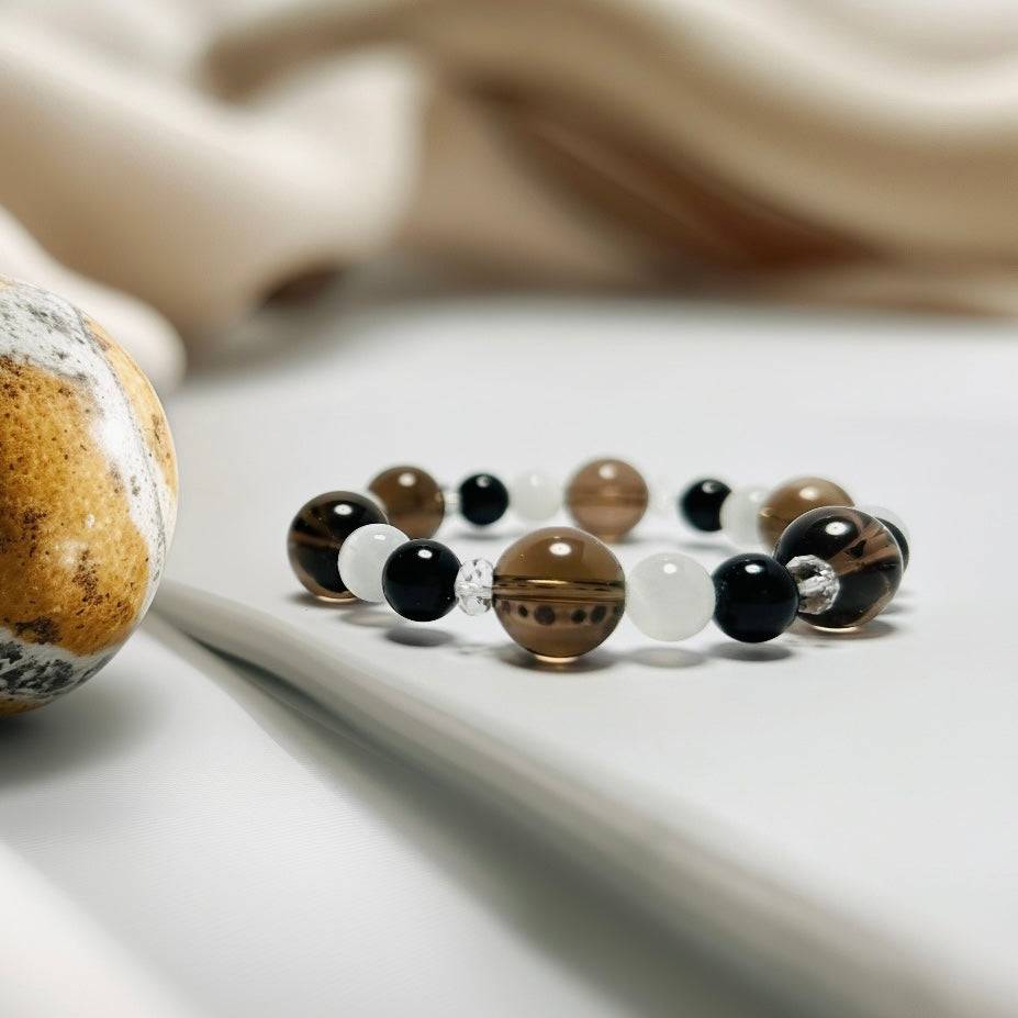 Ethereal Balance – Obsidian · Clear Quartz · Smoky Quartz · Moonstone