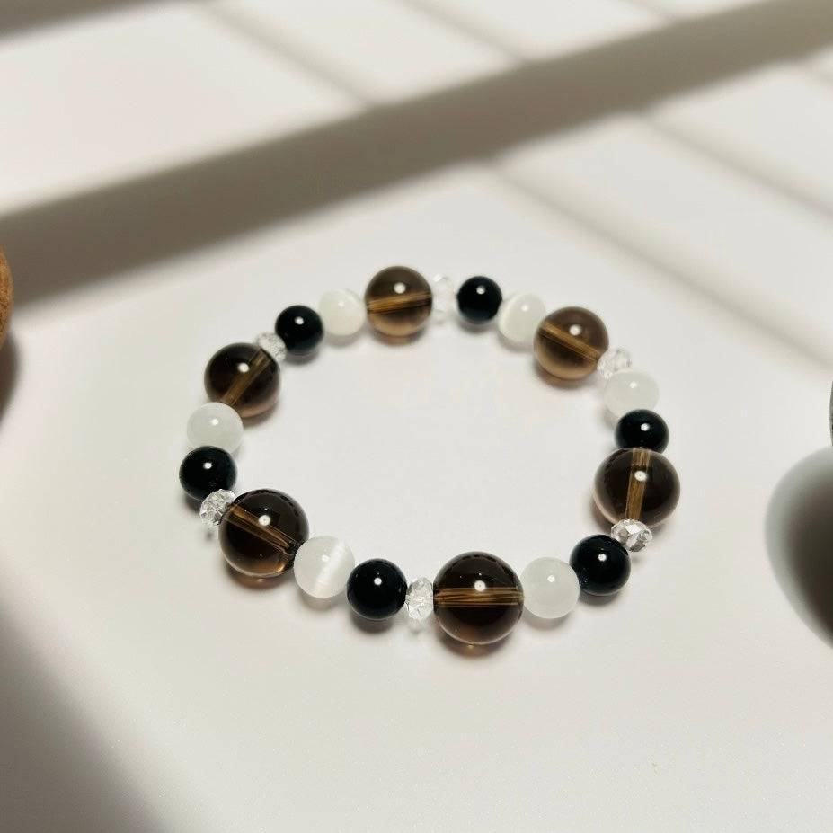 Ethereal Balance – Obsidian · Clear Quartz · Smoky Quartz · Moonstone