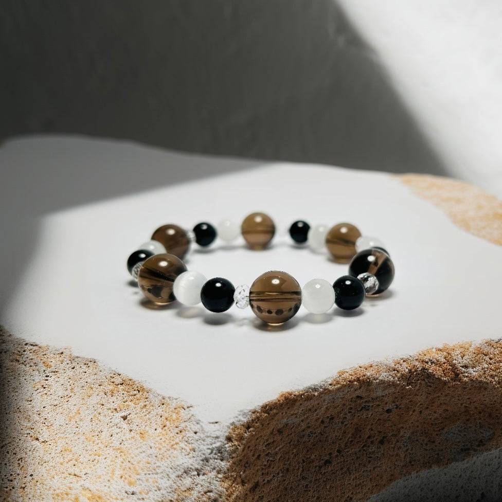 Ethereal Balance – Obsidian · Clear Quartz · Smoky Quartz · Moonstone