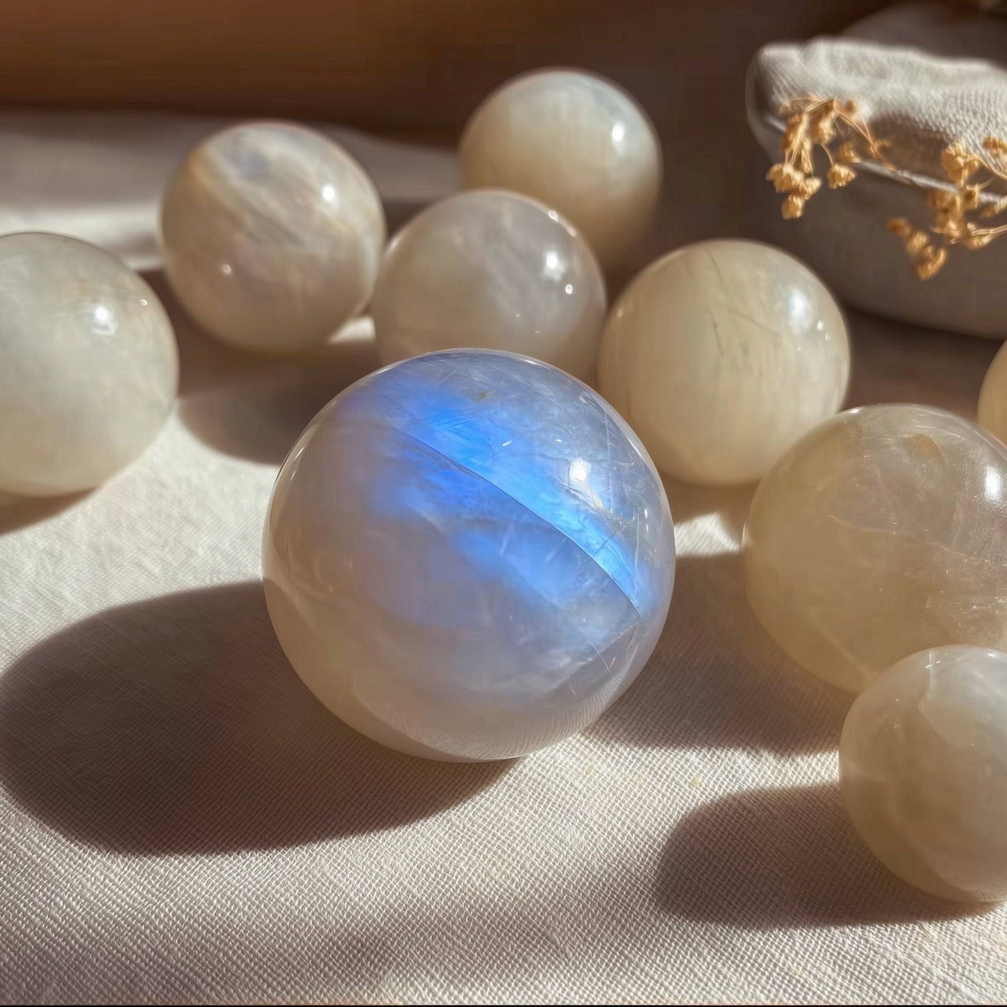 Moonstone Crystal Sphere Intuition · Feminine Energy · Emotional Balance