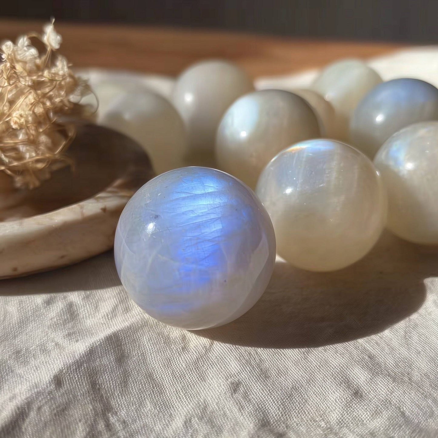 Moonstone Crystal Sphere Intuition · Feminine Energy · Emotional Balance