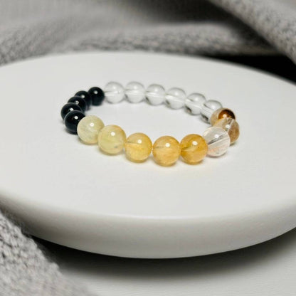 Eternal Bloom – Obsidian · Clear Quartz · Resin Flower