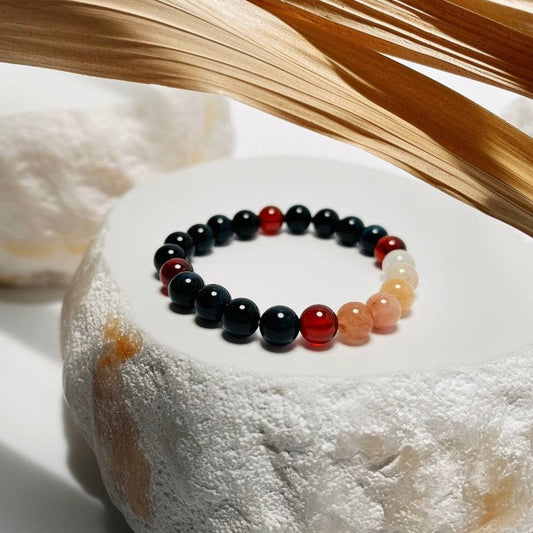 Twilight Guardian – Obsidian · Rabbit Hair Quartz · Garnet