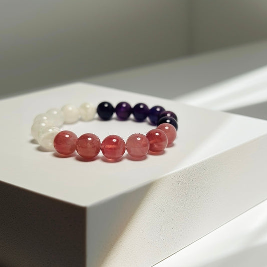 Aurora Whisper – Snow Phantom · Amethyst · Rose Quartz