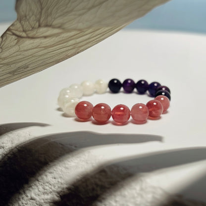Aurora Whisper – Snow Phantom · Amethyst · Rose Quartz