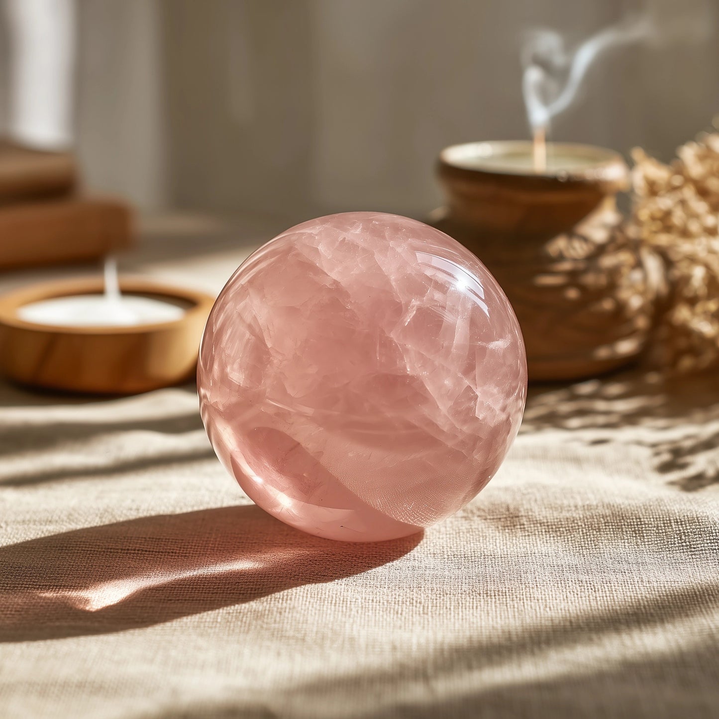 Rose Quartz Crystal Sphere Love · Healing · Harmony