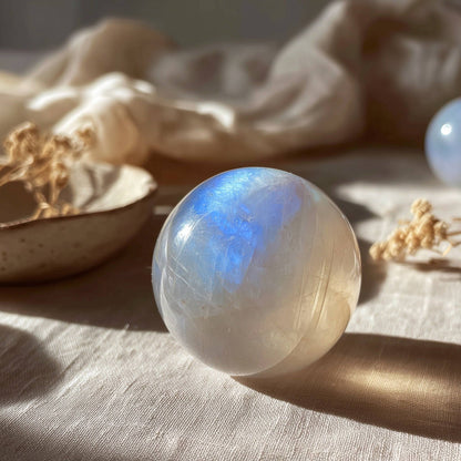 Moonstone Crystal Sphere Intuition · Feminine Energy · Emotional Balance