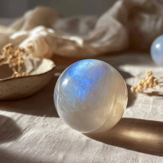 Moonstone Crystal Sphere Intuition · Feminine Energy · Emotional Balance