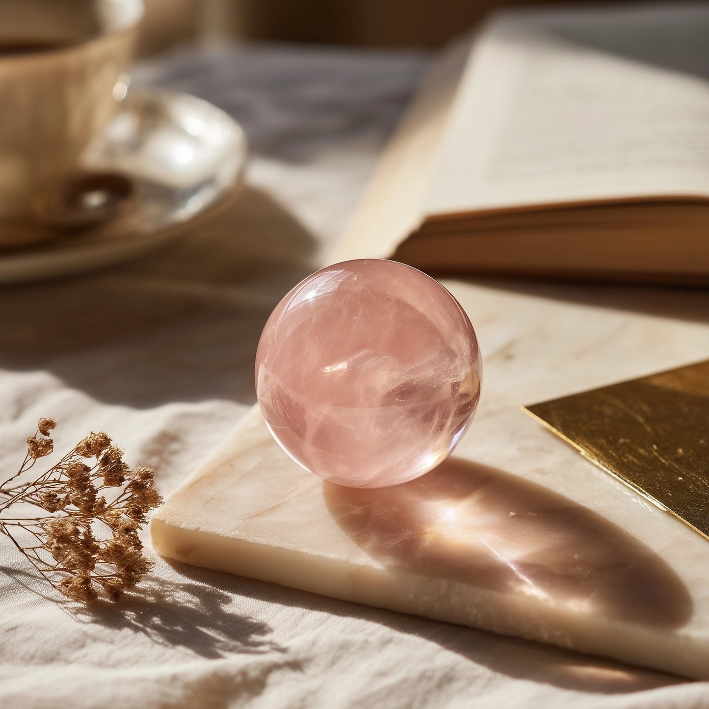 Rose Quartz Crystal Sphere Love · Healing · Harmony