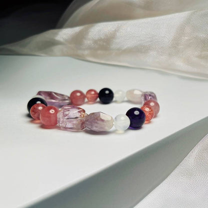 Twilight Bloom – Amethyst · Strawberry Quartz · Ametrine