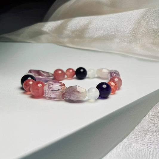 Twilight Bloom – Amethyst · Strawberry Quartz · Ametrine