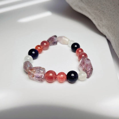 Twilight Bloom – Amethyst · Strawberry Quartz · Ametrine
