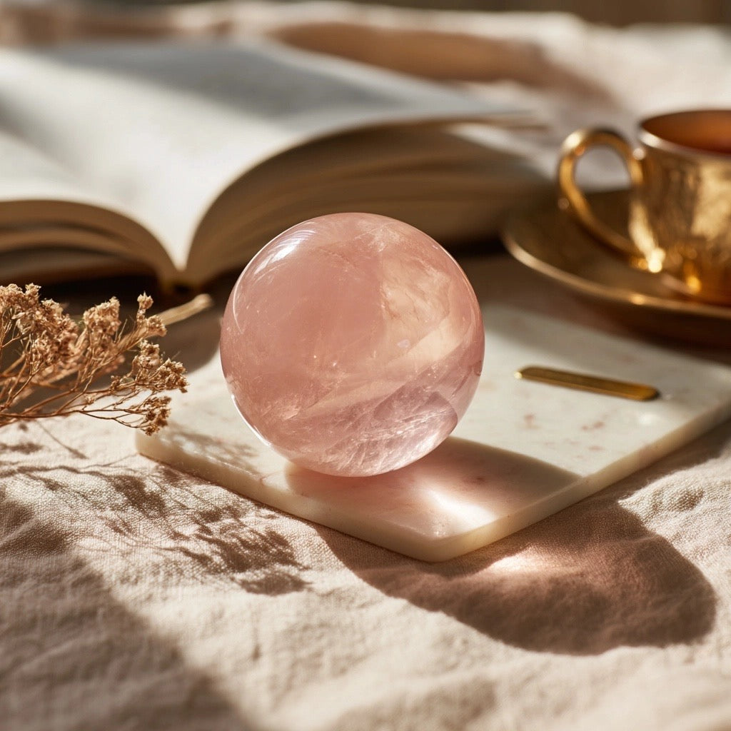 Rose Quartz Crystal Sphere Love · Healing · Harmony